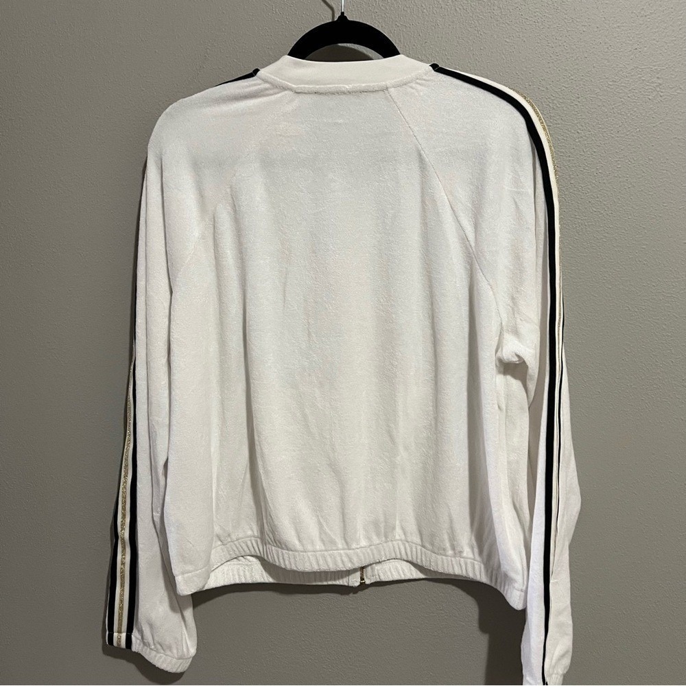 Juicy Couture Black Label White Microterry Track‎ Jacket Racer Stripe XL NWT - Picture 15 of 15